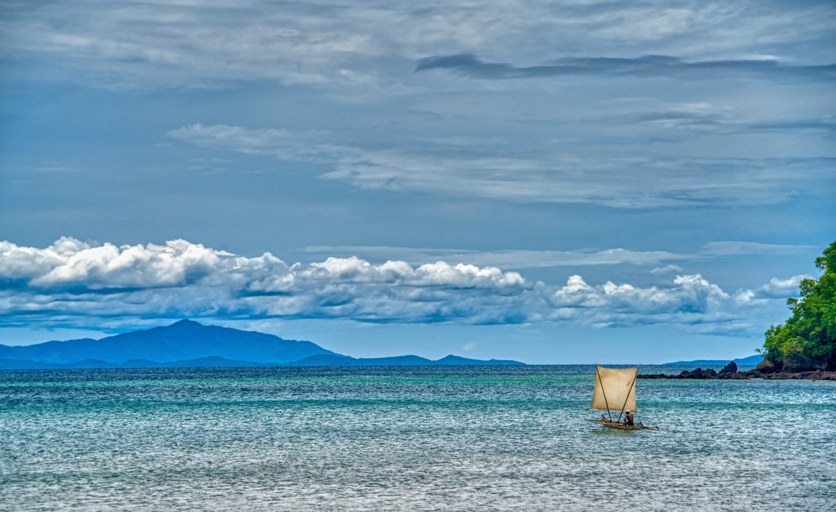 Small boat on the sea